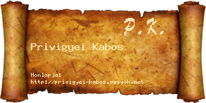 Privigyei Kabos névjegykártya